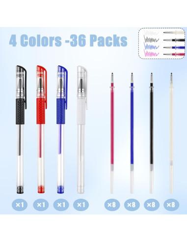 4 Bolígrafos Borrables por Calor COIDEA con 32 Recargas