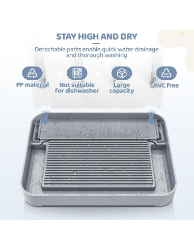 Secador de Botellas para Bebés Dayacoco Gris - Organizador Vertical