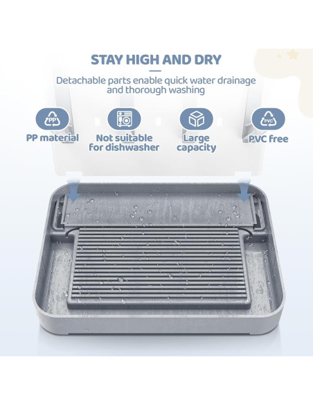 Secador de Botellas para Bebés Dayacoco Gris - Organizador Vertical