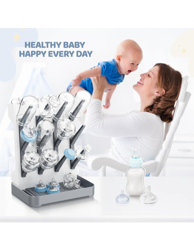 Secador de Botellas para Bebés Dayacoco Gris - Organizador Vertical