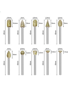 Juego de Brocas de Pulido de Diamante Zeromall 20 Piezas 3 mm 2