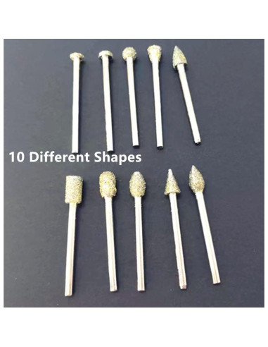 Juego de Brocas de Pulido de Diamante Zeromall 20 Piezas 3 mm