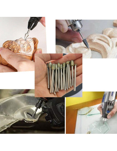 Juego de Brocas de Pulido de Diamante Zeromall 20 Piezas 3 mm