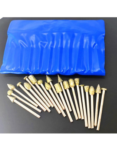 Juego de Brocas de Pulido de Diamante Zeromall 20 Piezas 3 mm