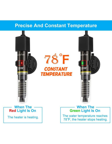 Calentador de Acuario DaToo MINI 25W para 3.8 a 22.7L