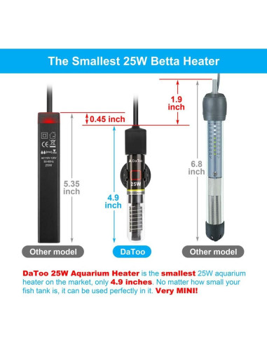 Calentador de Acuario DaToo MINI 25W para 3.8 a 22.7L