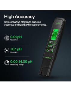 Combo Medidor de pH y TDS VIVOSUN, Alta Precisión, 3 en 1 2
