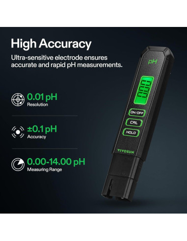 Combo Medidor de pH y TDS VIVOSUN, Alta Precisión, 3 en 1