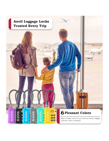 Candado TSA ANVIL C108 de Cable para Equipaje - 3 Dígitos