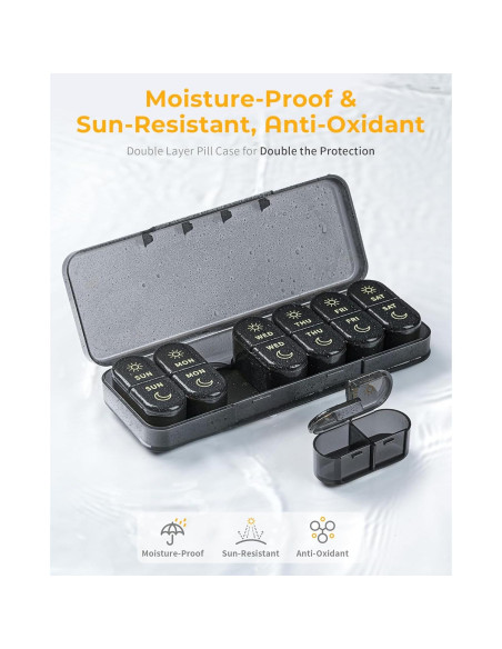 Organizador de Pastillas Semanal AM PM Pillex 7 Días 20.9x7.8cm Organizador de Pastillas Semanal AM PM Pillex 7 Días 20.9x7.8cm