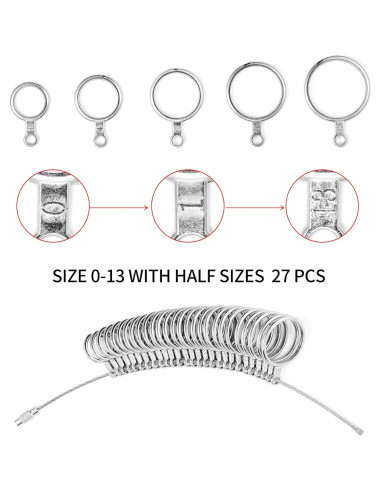 Kit de Herramientas para Medir Tallas de Anillo Bflaae 27 PZS