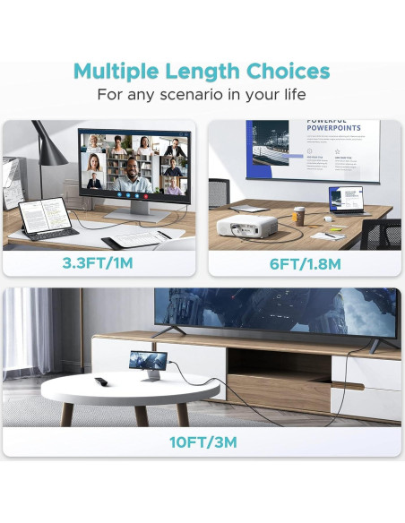 Cable USB C a HDMI 4K 60Hz WARRKY 1m - Compatible con iPhone y Mac Cable USB C a HDMI 4K 60Hz WARRKY 1m - Compatible con iPhone y Mac