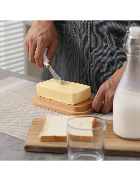 Juego de 2 cuchillos para mantequilla ONTUBE, acero inoxidable 15 cm