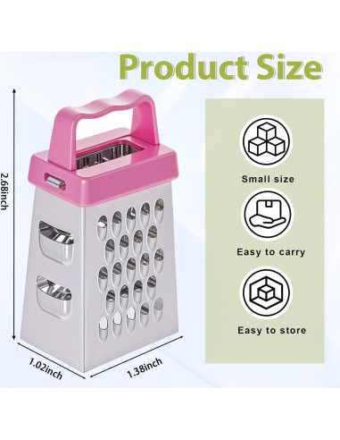 Mini Rallador de Queso ElevateTech 3 Piezas Acero Inoxidable