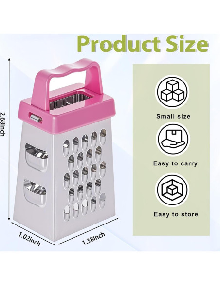 Mini Rallador de Queso ElevateTech 3 Piezas Acero Inoxidable Mini Rallador de Queso ElevateTech 3 Piezas Acero Inoxidable