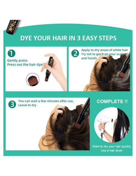 Lápiz Tinte Semipermanente Gowwim para Raíces - Negro Lápiz Tinte Semipermanente Gowwim para Raíces - Negro