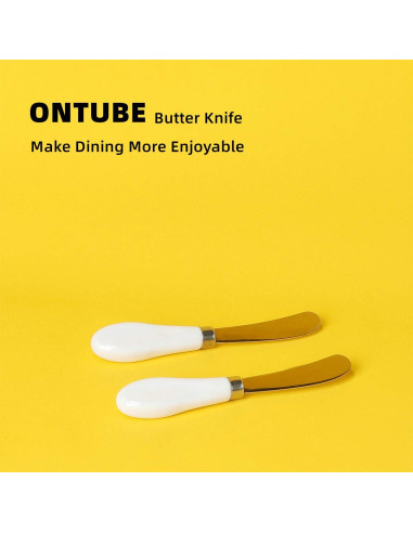 Juego de 2 cuchillos para mantequilla ONTUBE, acero inoxidable 15 cm