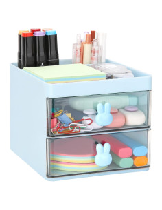 Organizador de Escritorio LETURE Azul con Cajones y Soporte