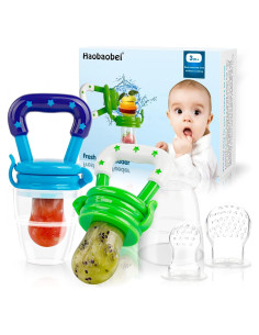 Chupete Alimentador de Frutas HAOBAOBEI - 2 Piezas Silicona