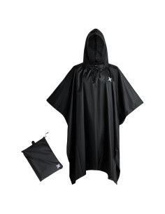 Poncho de Lluvia Impermeable Hurley para Adultos - Talla Única Negro