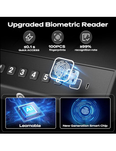 Caja Fuerte Biométrica TOPMEDA GS202-3 para 4 Pistolas 2