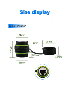 Acoplador RJ45 Impermeable Duttek IP68 Cat6 Femenino a Femenino 2