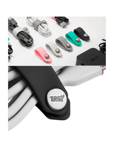 5 Pcs Correas de Silicona ELFRhino para Organizar Cables