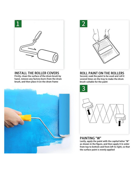 Kit de 10 Fundas de Rodillo de Pintura YLTOLOO 10x4" Espuma Kit de 10 Fundas de Rodillo de Pintura YLTOLOO 10x4" Espuma