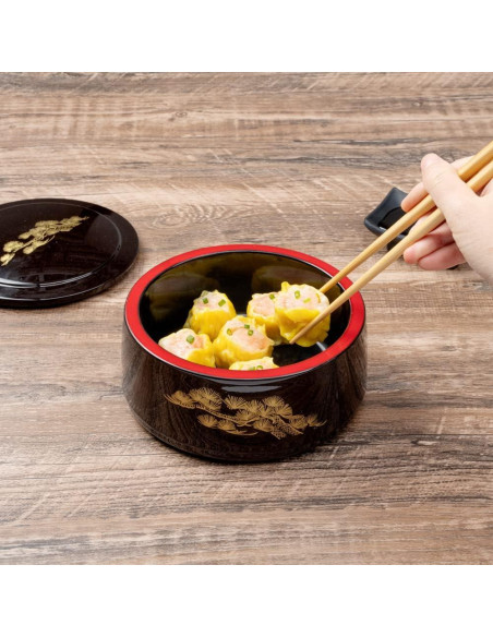 Caja Bento Restaurantware 25 Onzas Redonda Negra a Prueba de Grasa