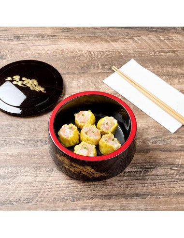 Caja Bento Restaurantware 25 Onzas Redonda Negra a Prueba de Grasa