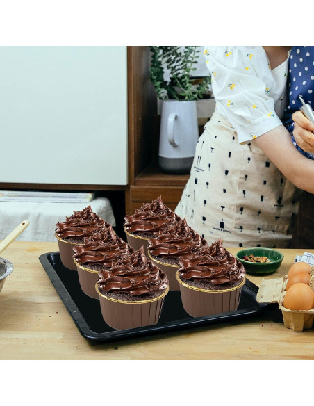 Tazas de Cupcake Jumbo LNYZQUS 5oz 50 Piezas Aluminio Desechables