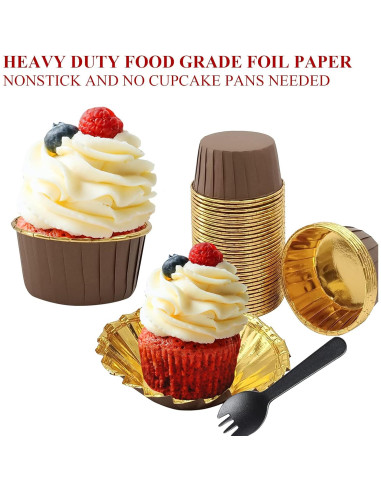 Tazas de Cupcake Jumbo LNYZQUS 5oz 50 Piezas Aluminio Desechables