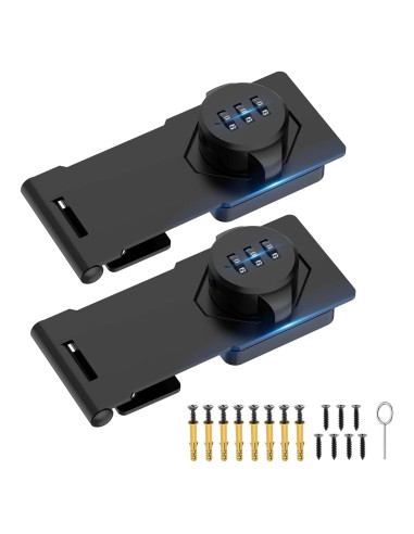 Cerraduras de Combinación MeBantoo para Armarios - 2 Paquetes Negros