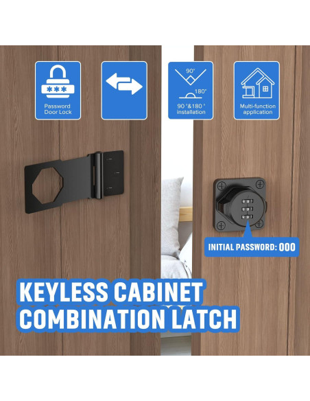 Cerraduras de Combinación MeBantoo para Armarios - 2 Paquetes Negros