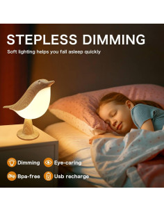 Lámpara de Mesa Inalámbrica VViN 2 en 1 Pájaro LED Táctil 2