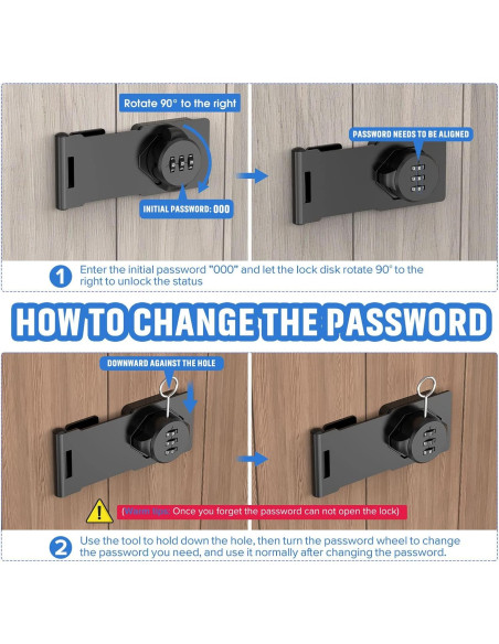 Cerraduras de Combinación MeBantoo para Armarios - 2 Paquetes Negros
