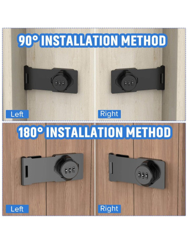 Cerraduras de Combinación MeBantoo para Armarios - 2 Paquetes Negros