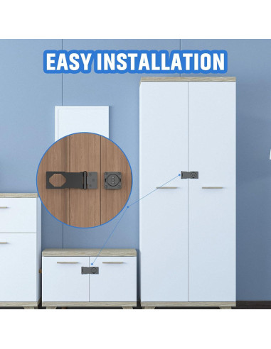 Cerraduras de Combinación MeBantoo para Armarios - 2 Paquetes Negros