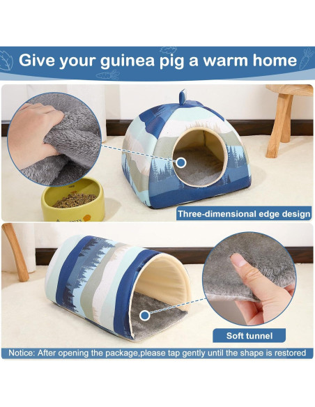 Escondite y Túnel para Cobayas Glittme - Paquete de 2