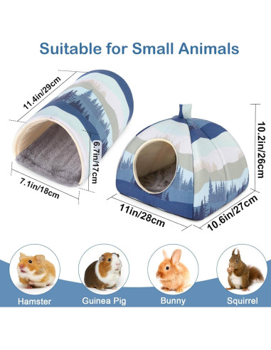 Escondite y Túnel para Cobayas Glittme - Paquete de 2