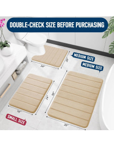 Alfombra de Baño Colorxy Espuma de Memoria 61x41 cm Beige 2