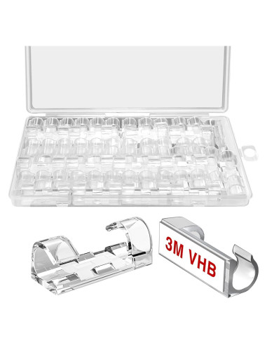 Clips de Cable Autoadhesivos 40pcs ABCDMM para Cables 3-8mm