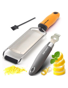 Rallador 2 en 1 HAMOER Gris y Naranja, Acero Inoxidable