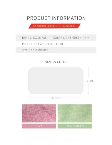 Juego de Toallas Deportivas YXGJMYGS 2 Piezas 83x41 cm