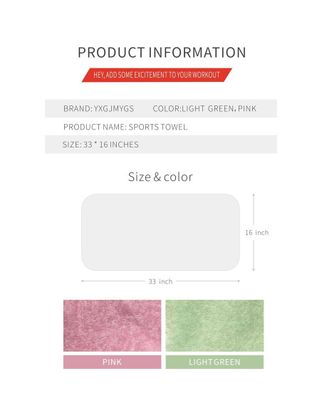 Juego de Toallas Deportivas YXGJMYGS 2 Piezas 83x41 cm