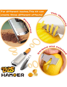 Rallador 2 en 1 HAMOER Gris y Naranja, Acero Inoxidable 2