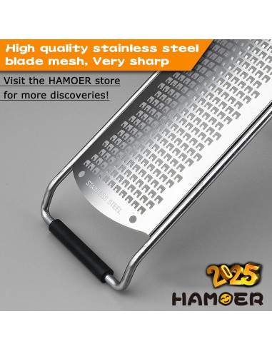 Rallador 2 en 1 HAMOER Gris y Naranja, Acero Inoxidable