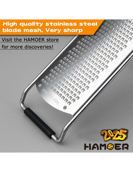 Rallador 2 en 1 HAMOER Gris y Naranja, Acero Inoxidable
