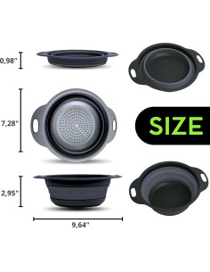 Colador Plegable de Silicona YARRD Negro 18.5x24.5cm 2
