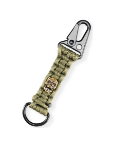 Llave de Paracord HorixGear Verde con Cuentas de Calavera